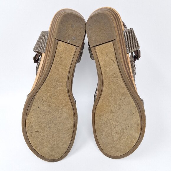 Blowfish Sandals Women's 8 Gladiator Flat Strappy Malibu Beige Fabric Open Toe - Picture 13 of 15